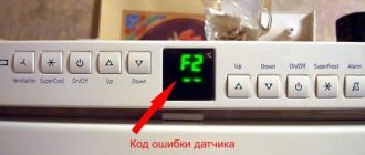 Код ошибки F2 холодильника Liebherr