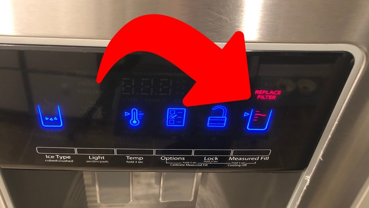 сброс индикатора фильтра воды на холодильнике Whirlpool